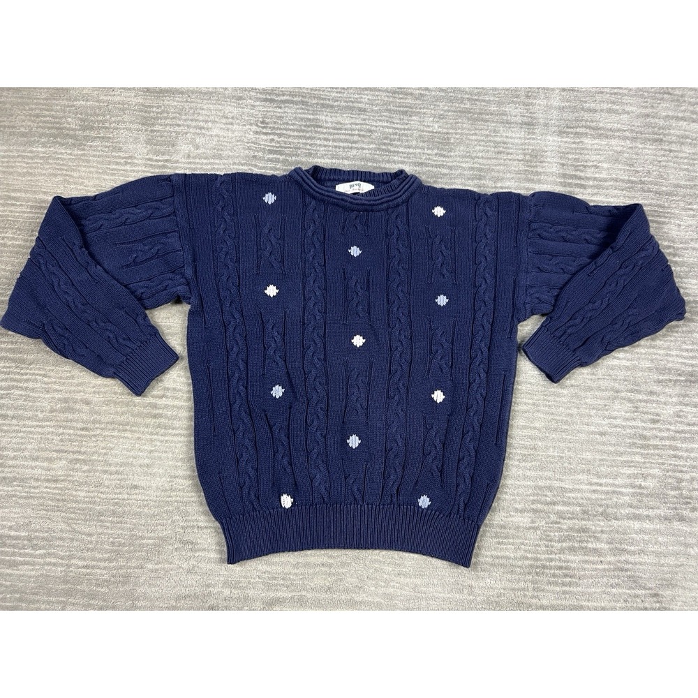 Vintage Bench Sweater Mens Medium Blue‎ Long Sleeve Cotton Taiwan Vintage